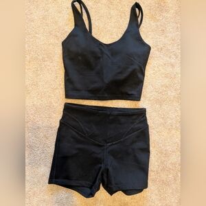 Mono B Black Athletic Shorts and Top Set